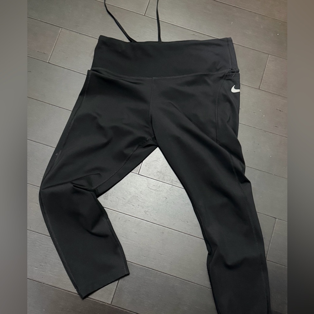 Nike Black Performance Leggings with White Swoosh